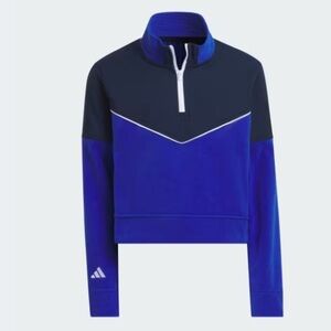Adidas Quarter Zip Pullover Long Sleeve Fleece Crop 1/4 Jacket